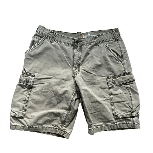 Carhartt Cargo Short Men 38 Tan Relaxed Fit Flat Front Casual Work College Trave - Picture 1 of 9